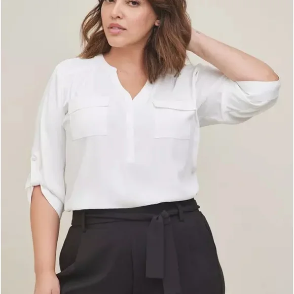 Torrid Black Tie Front Tapered Pants - Picture 11 of 11